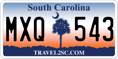 SC license plate MXQ543