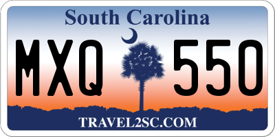 SC license plate MXQ550