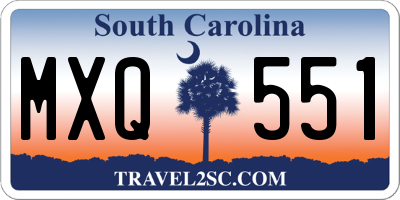 SC license plate MXQ551