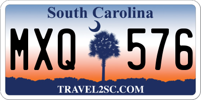 SC license plate MXQ576