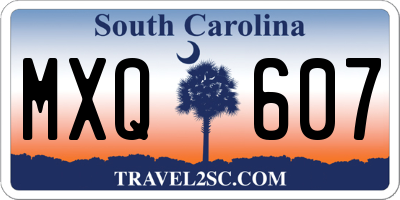 SC license plate MXQ607