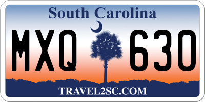 SC license plate MXQ630