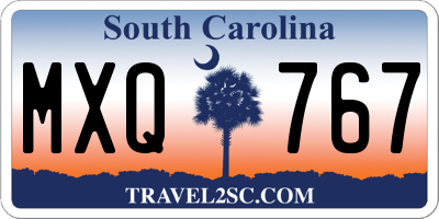 SC license plate MXQ767