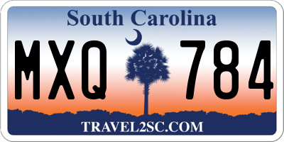 SC license plate MXQ784