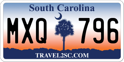 SC license plate MXQ796