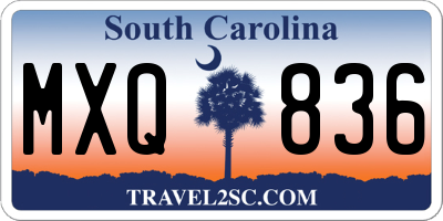 SC license plate MXQ836