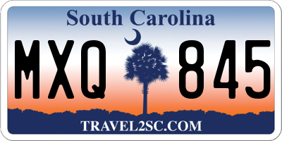 SC license plate MXQ845