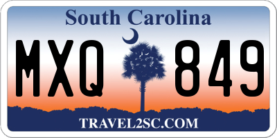 SC license plate MXQ849