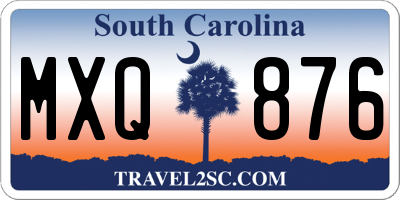 SC license plate MXQ876