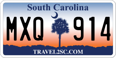 SC license plate MXQ914