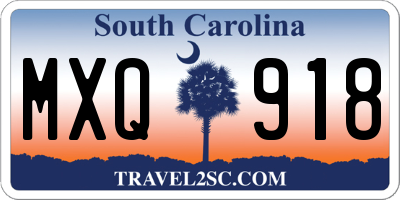 SC license plate MXQ918