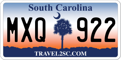 SC license plate MXQ922
