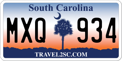 SC license plate MXQ934