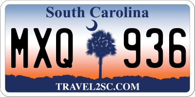 SC license plate MXQ936