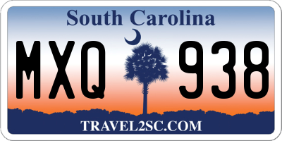 SC license plate MXQ938