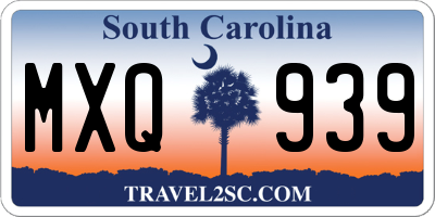 SC license plate MXQ939
