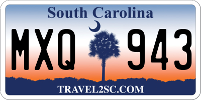 SC license plate MXQ943