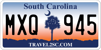 SC license plate MXQ945