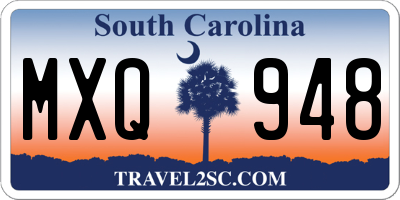 SC license plate MXQ948