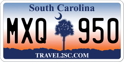 SC license plate MXQ950