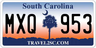 SC license plate MXQ953