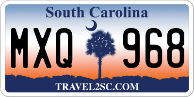 SC license plate MXQ968