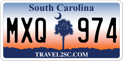 SC license plate MXQ974