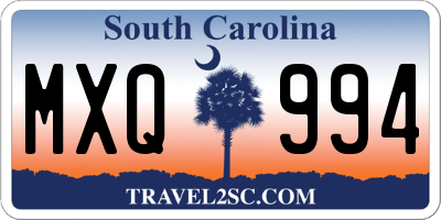 SC license plate MXQ994
