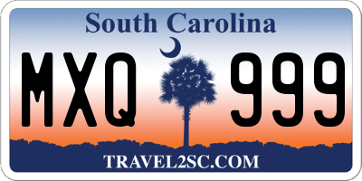 SC license plate MXQ999