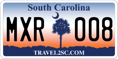SC license plate MXR008