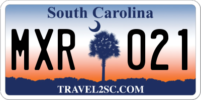 SC license plate MXR021