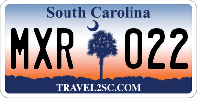 SC license plate MXR022