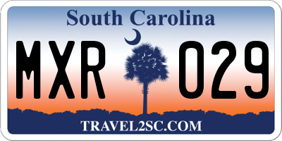 SC license plate MXR029