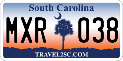 SC license plate MXR038