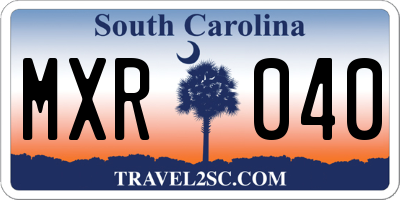 SC license plate MXR040