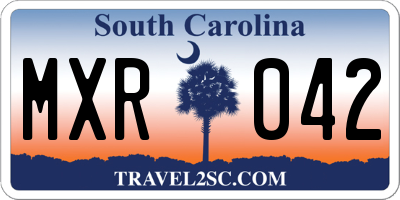 SC license plate MXR042