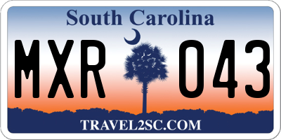 SC license plate MXR043