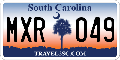 SC license plate MXR049