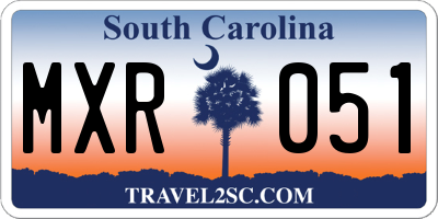 SC license plate MXR051