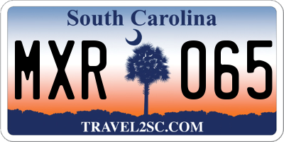 SC license plate MXR065