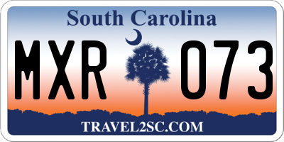 SC license plate MXR073