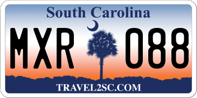 SC license plate MXR088