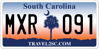 SC license plate MXR091