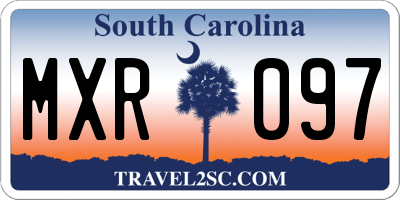 SC license plate MXR097