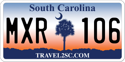 SC license plate MXR106