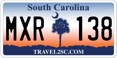 SC license plate MXR138