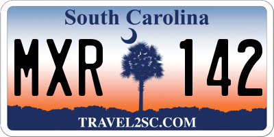 SC license plate MXR142