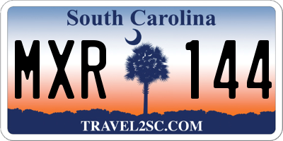 SC license plate MXR144
