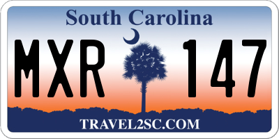 SC license plate MXR147