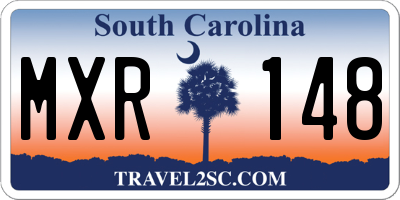 SC license plate MXR148